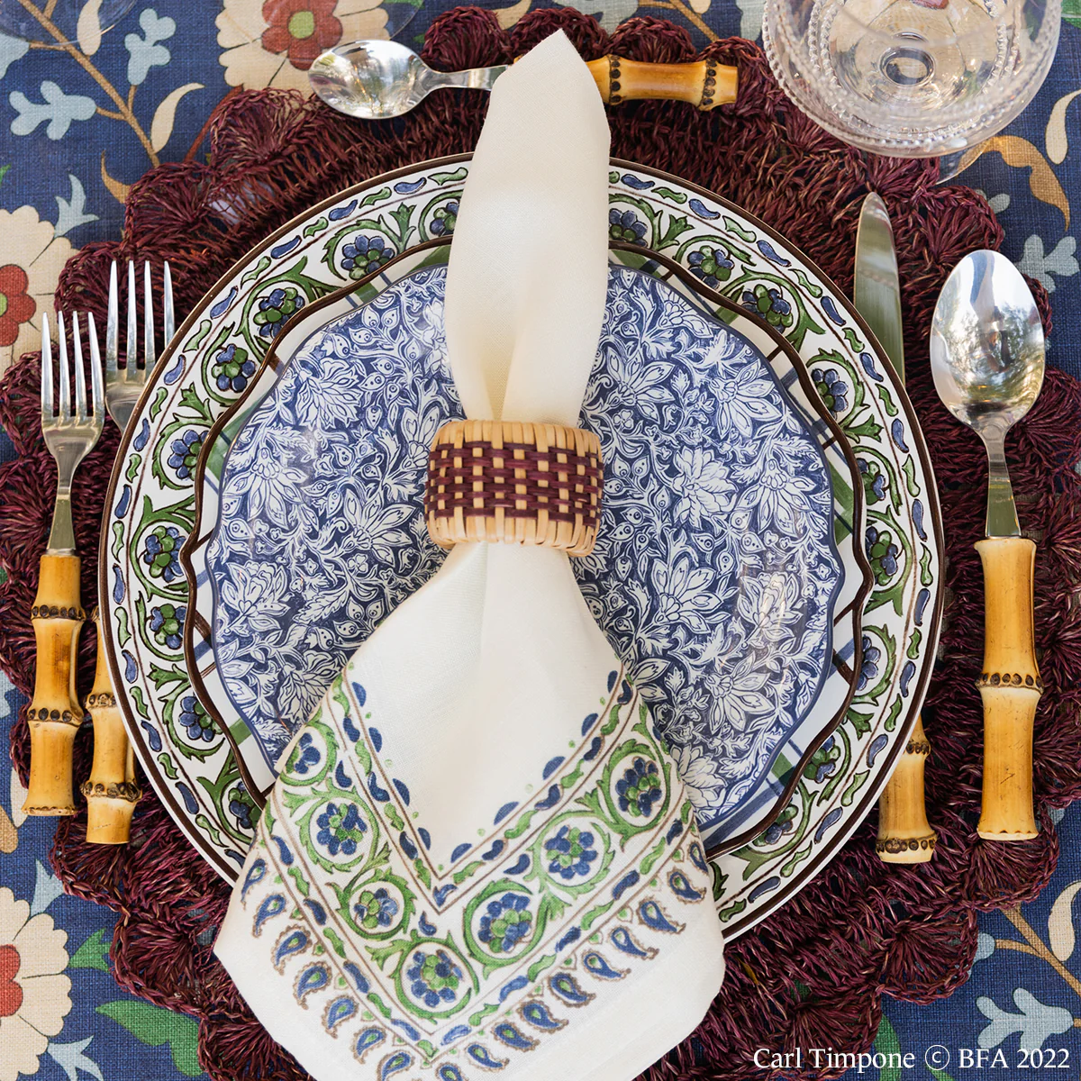 Woven Napkin Ring - Cranberry - Image 3