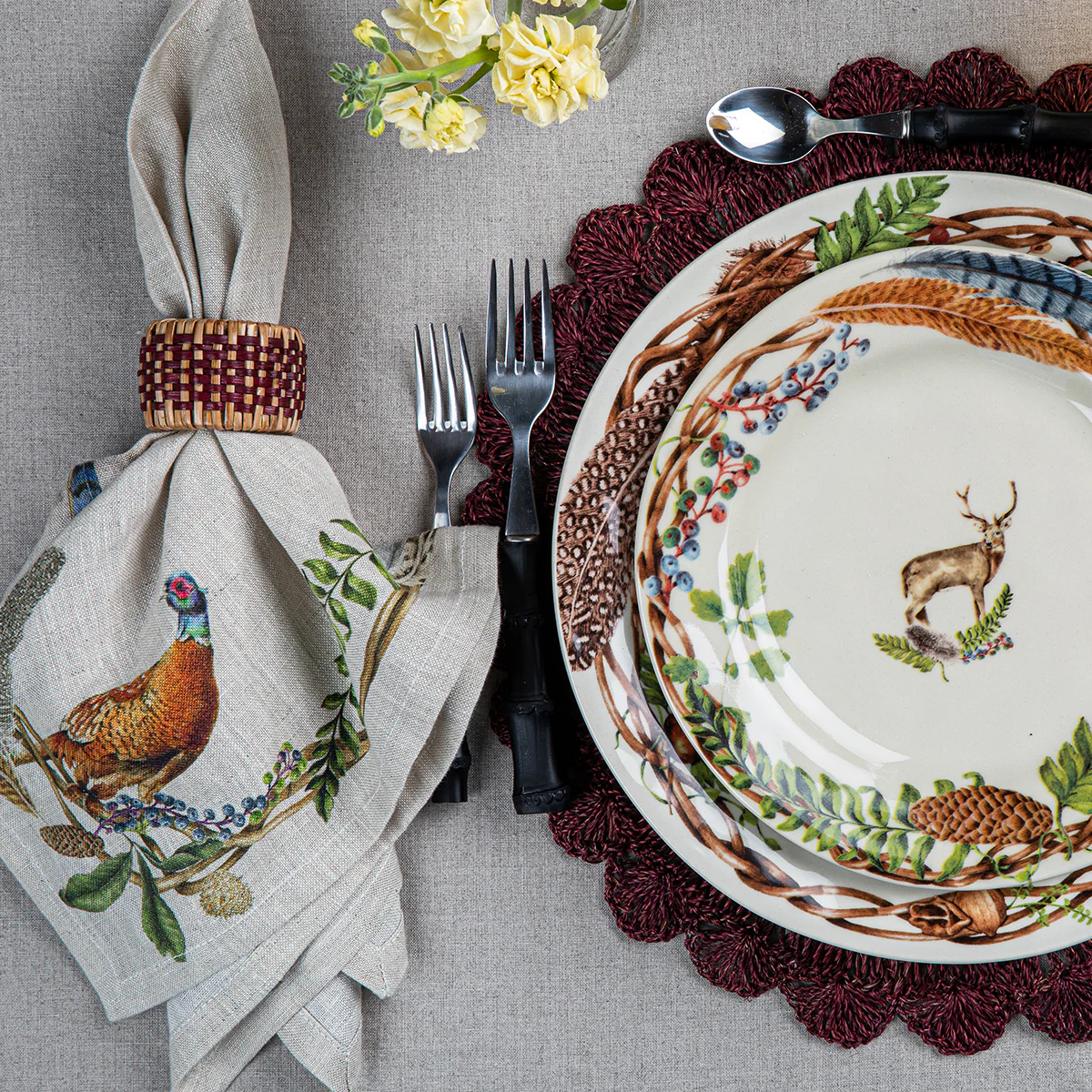 Woven Napkin Ring - Cranberry - Image 4